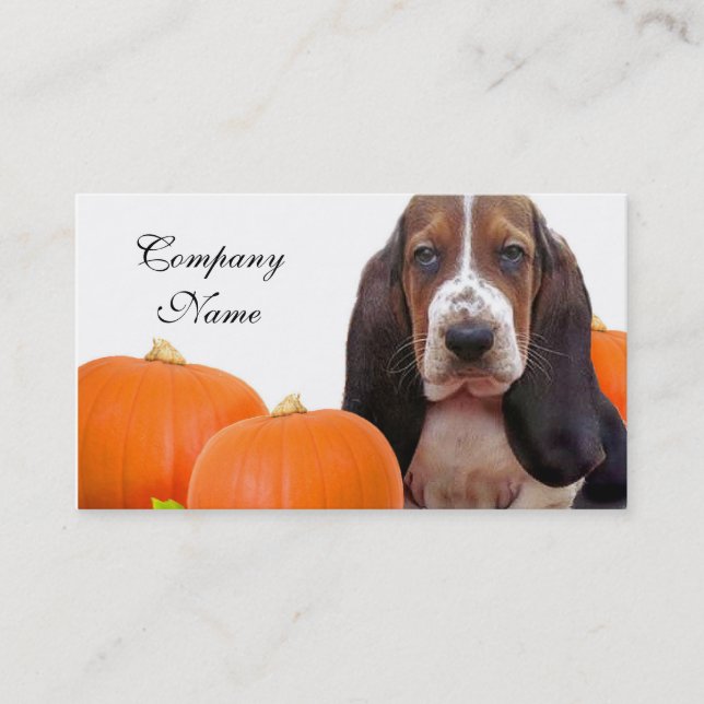 Tarjeta De Visita Halloween Basset Hound (Anverso)