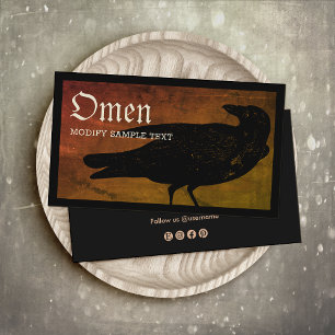 Tarjeta De Visita Halloween Black Crow Business Card
