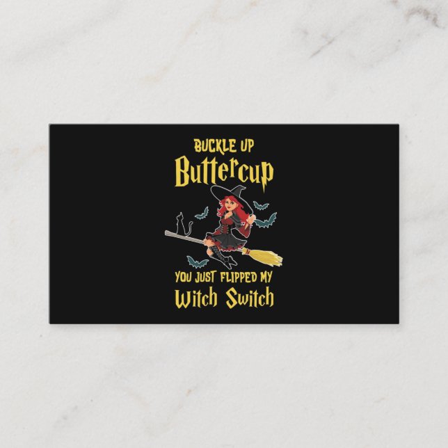 Tarjeta De Visita Halloween Buckup Buttercup Witch Switch (Anverso)