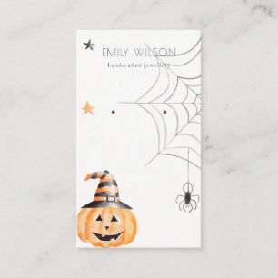 Tarjeta De Visita Halloween Calabaza Spider Web Earl Jewelry