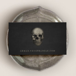 Tarjeta De Visita Halloween con calavera humana