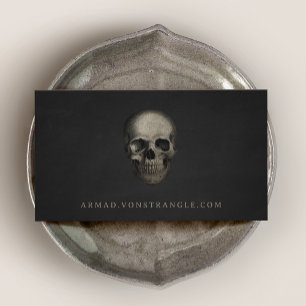 Tarjeta De Visita Halloween con calavera humana