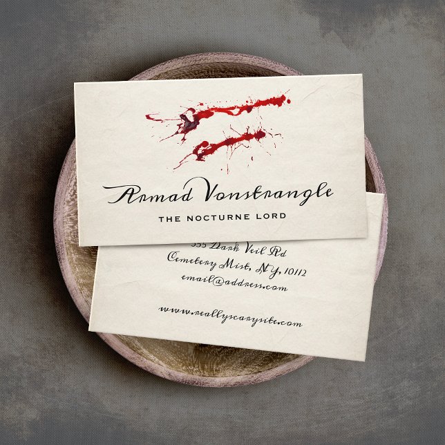 Tarjeta De Visita Halloween con sangre de marea de vampiros (Subido por el creador)