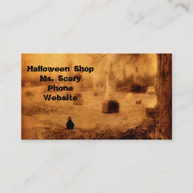 Tarjeta De Visita Halloween Crow (Anverso)