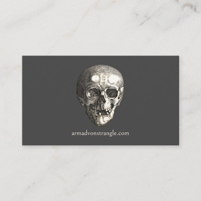 Tarjeta De Visita Halloween de cráneo humano espeluznante (Anverso)