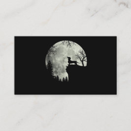 Tarjeta De Visita Halloween De Dachshund Y Moon