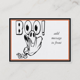 Tarjeta De Visita Halloween Ghost dice "¡BOO!"