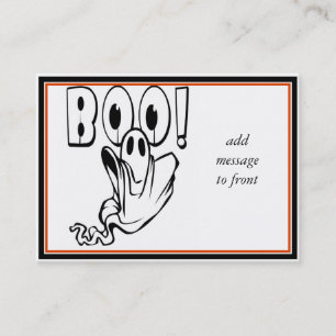 Tarjeta De Visita Halloween Ghost dice "¡BOO!"