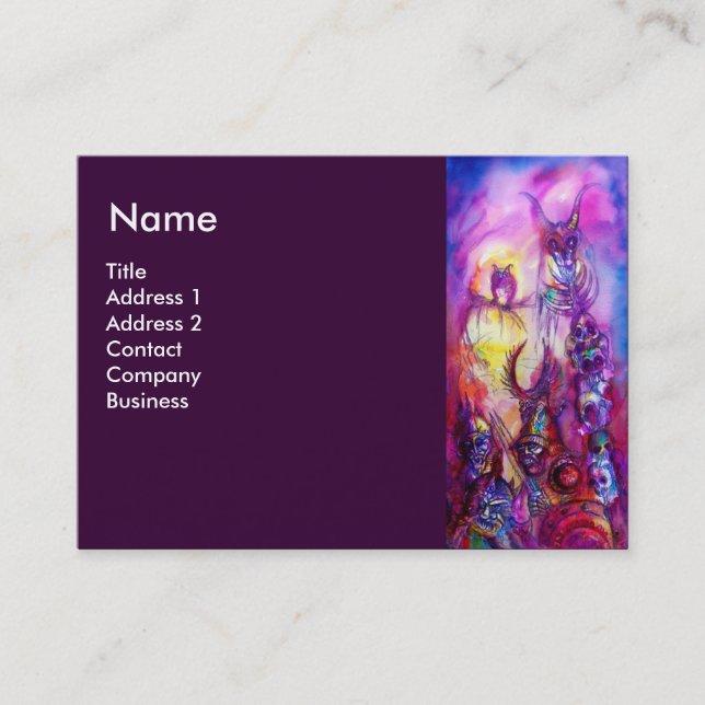 Tarjeta De Visita HALLOWEEN MONSTERS / Fantasía DE LA GUERRA DE ORK (Anverso)