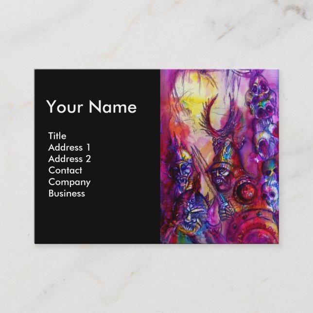 Tarjeta De Visita HALLOWEEN MONSTERS / Fantasía DE LA GUERRA DE ORK (Anverso)