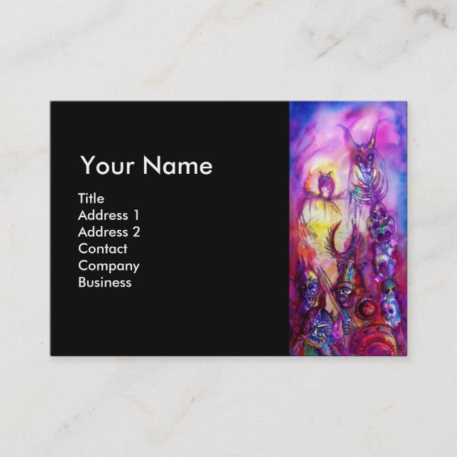 Tarjeta De Visita HALLOWEEN MONSTERS / Fantasía DE LA GUERRA DE ORK (Anverso)