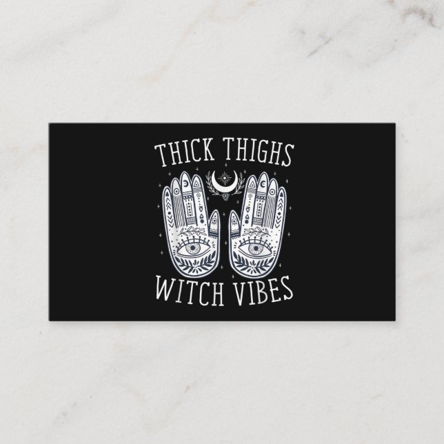 Tarjeta De Visita Halloween Thick Thighs Witch Vibes (Anverso)
