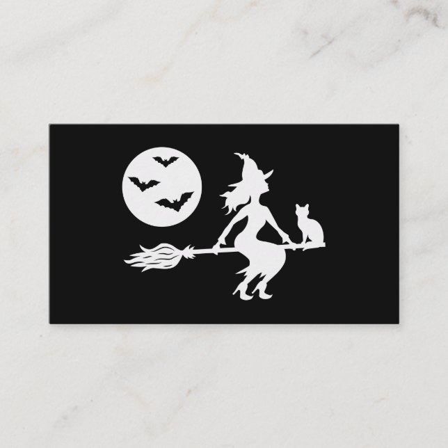 Tarjeta De Visita Halloween Witch Small Business Order Gracias (Anverso)