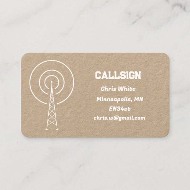 Tarjeta De Visita Ham Amateur Radio (Anverso)