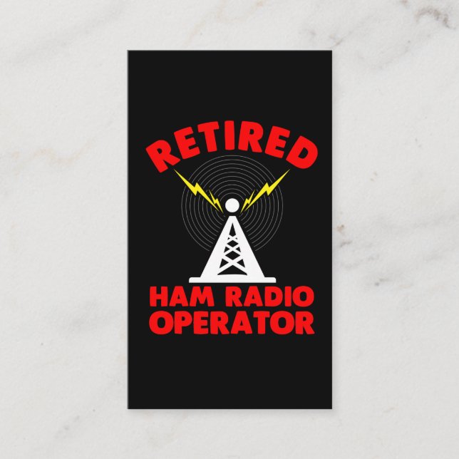 Tarjeta De Visita Ham Radio Operator Retirement Radio Tower Dad (Anverso)