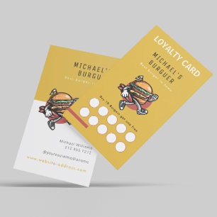 Tarjeta De Visita Hamburger restaurant food truck Loyalty Mustard