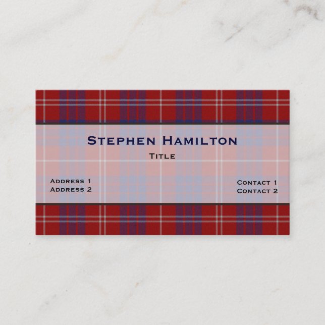 Tarjeta De Visita Hamilton Tartán Plaid (Anverso)