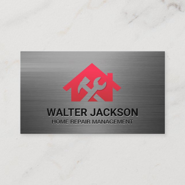 Tarjeta De Visita Hammer Wrench House Logo | Home Renovations (Anverso)