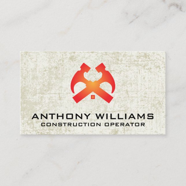 Tarjeta De Visita Hammers y House Roof | Fondo grueso (Anverso)