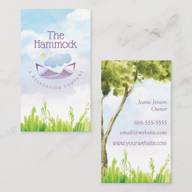Tarjeta De Visita Hammock Nature Relaxation Business Card (Anverso / Reverso)