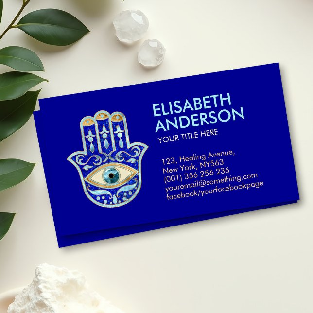 Tarjeta De Visita Hamsa Hand - Lapis Lazuli y Blue Crystal (Subido por el creador)