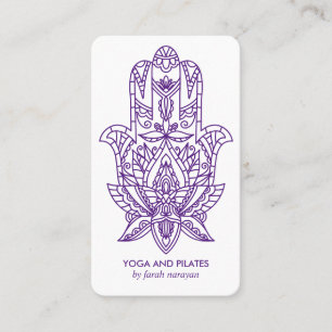 Tarjeta De Visita Hamsa Purple Wellness spa masaje yoga holístico