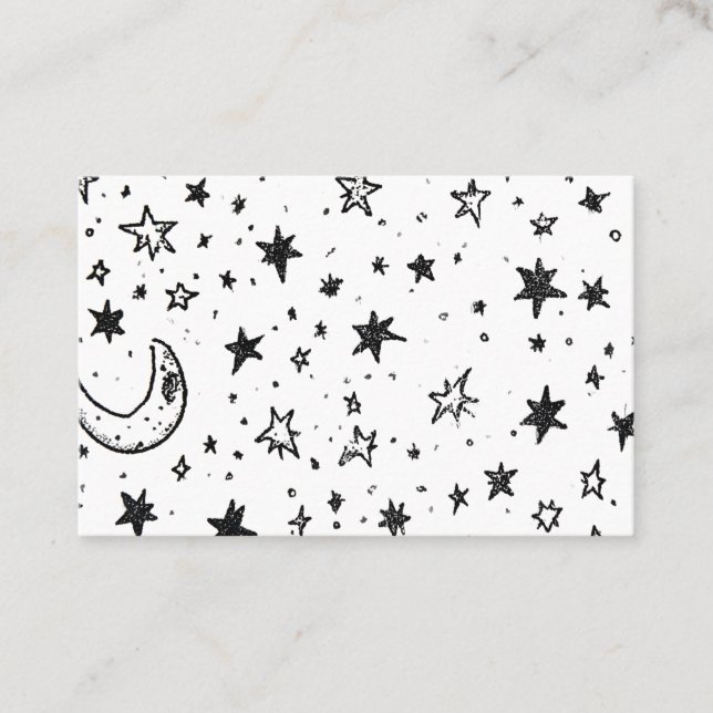 Tarjeta De Visita Hand Drawn Celestial Night Sky Pattern (Anverso)