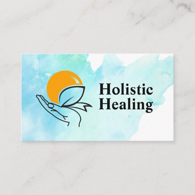 Tarjeta De Visita Hand Holding Rising Sun (Anverso)
