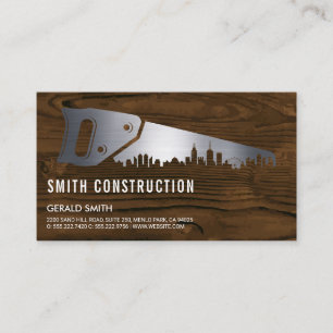 Tarjeta De Visita Hand Saw   Madera metálica