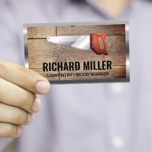 Tarjeta De Visita Hand Saw   Paneles de madera   Carpintero