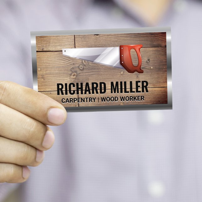 Tarjeta De Visita Hand Saw | Paneles de madera | Carpintero (Subido por el creador)