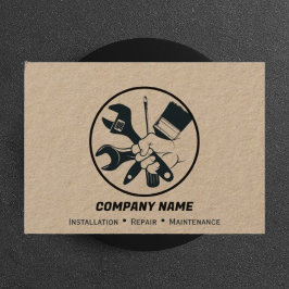 Tarjeta De Visita Handman Home Living Repare el servicio Craft Black