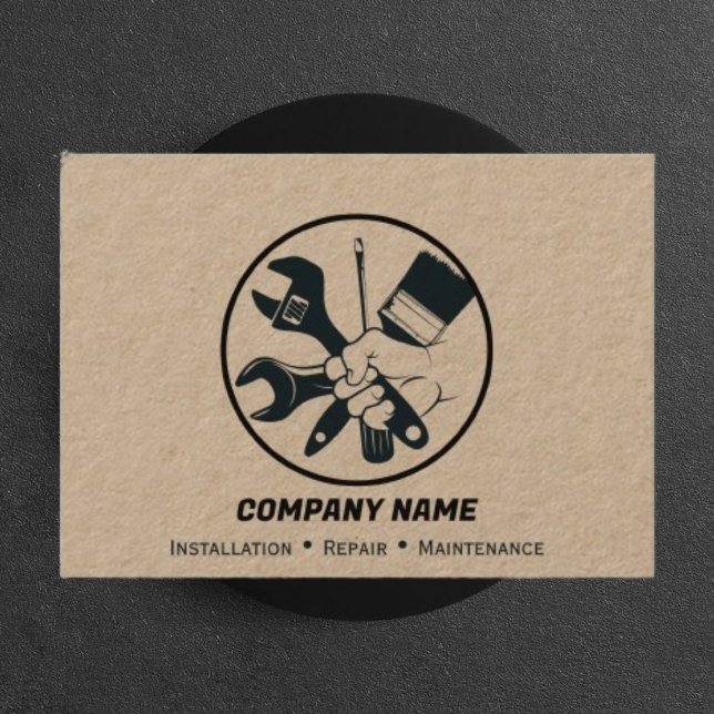Tarjeta De Visita Handman Home Living Repare el servicio Craft Black (Subido por el creador)