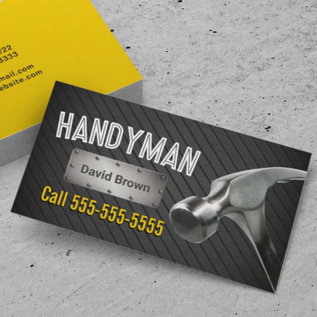 Tarjeta De Visita Handman Professional Big Hammer Black & Gold (Subido por el creador)