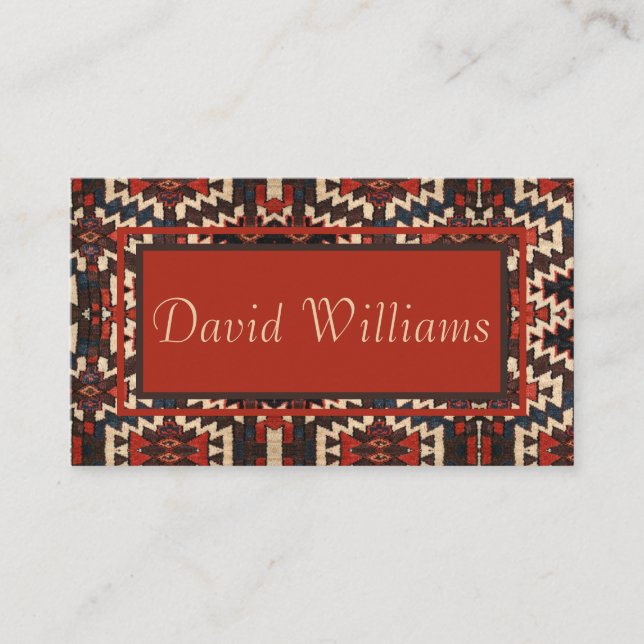 Tarjeta De Visita Handsome Oriental Rug Design Business Card (Anverso)