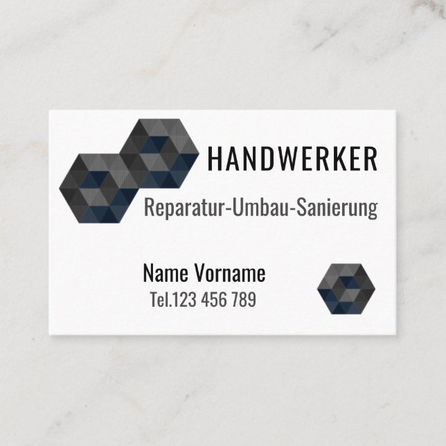 Tarjeta De Visita Handwerker Meisterbetrieb (Anverso)