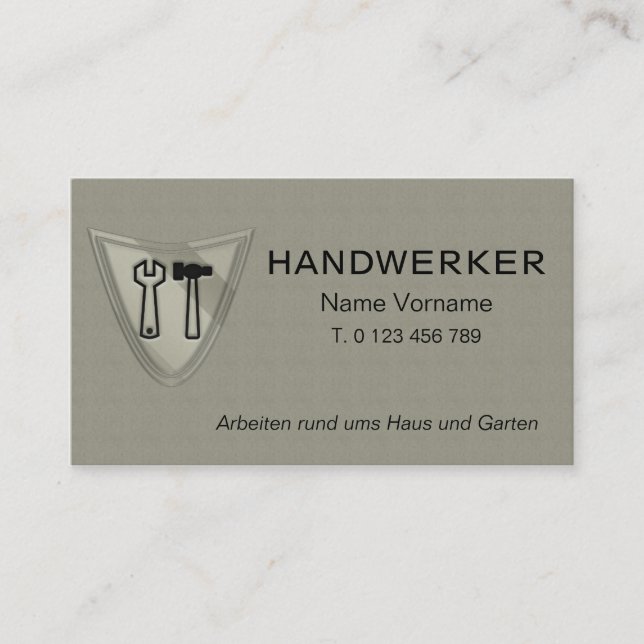 Tarjeta De Visita handwerker service (Anverso)