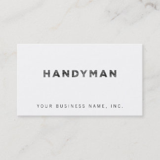 Tarjeta De Visita Handyman [Black Faux Letterpress Style]