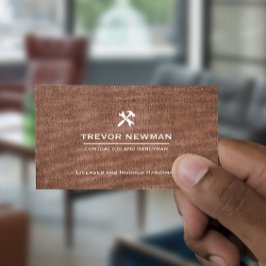 Tarjeta De Visita Handyman Carpenter Construction Grunge Brown