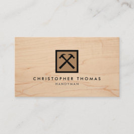 Tarjeta De Visita Handyman, Carpenter, Logo de Builder Brown en Made