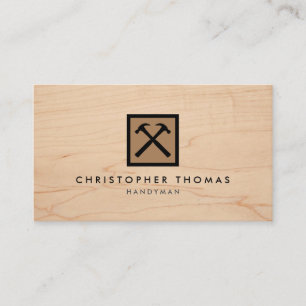 Tarjeta De Visita Handyman, Carpenter, Logo de Builder Brown en Made