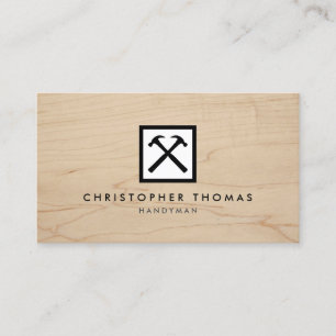 Tarjeta De Visita Handyman, Carpenter, Logo de Builder White en Made