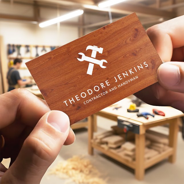 Tarjeta De Visita Handyman Carpenter Repair & Maintenance Service  (Subido por el creador)