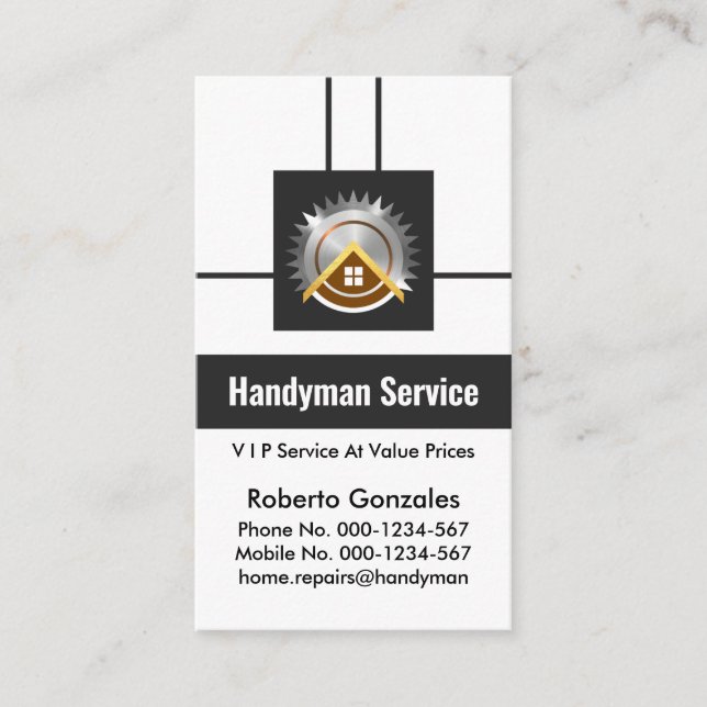 Tarjeta De Visita Handyman con franja de caja Futurista creativa (Anverso)