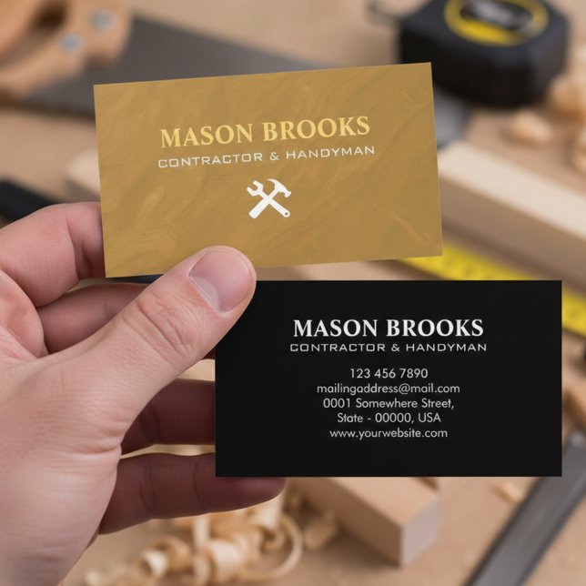 Tarjeta De Visita Handyman & Construction Branding (Subido por el creador)