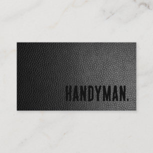 Tarjeta De Visita Handyman de cuero falso negro Premier