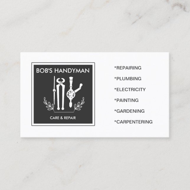 Tarjeta De Visita Handyman de herramientas inteligentes (Anverso)