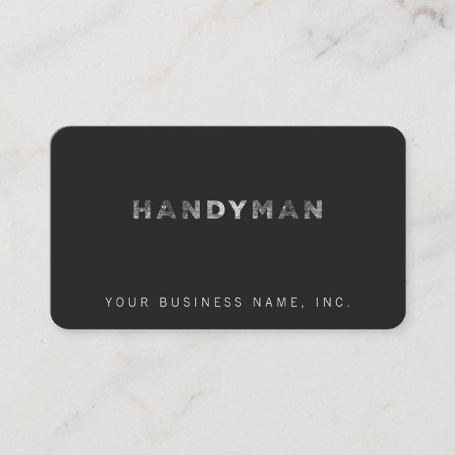Tarjeta De Visita Handyman [Estilo de la prensa en blanco] (Anverso)