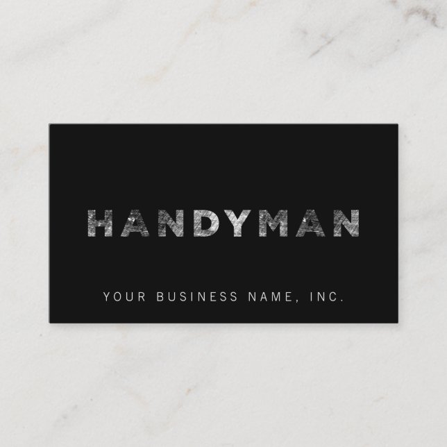Tarjeta De Visita Handyman [Estilo de la prensa en blanco] (Anverso)
