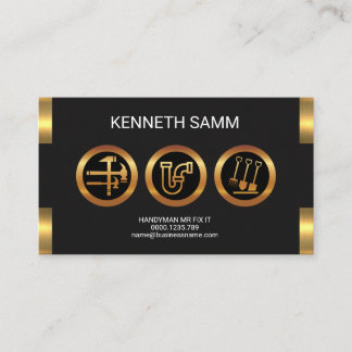Tarjeta De Visita Handyman Fabulous Faux Gold Presentation